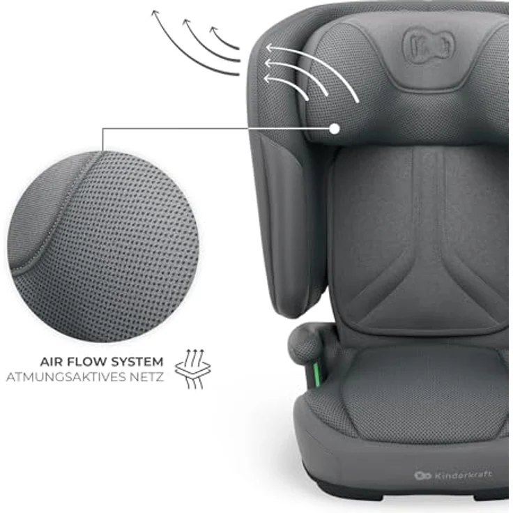 KinderKraft Unity 2 I-Size GREY, Kindersitz mit ISOFIX, 5-fach verstellbarer Rückenlehne und SPS-Seitenaufprallschutz für Kinder von 100 bis 150 cm – Bild 9