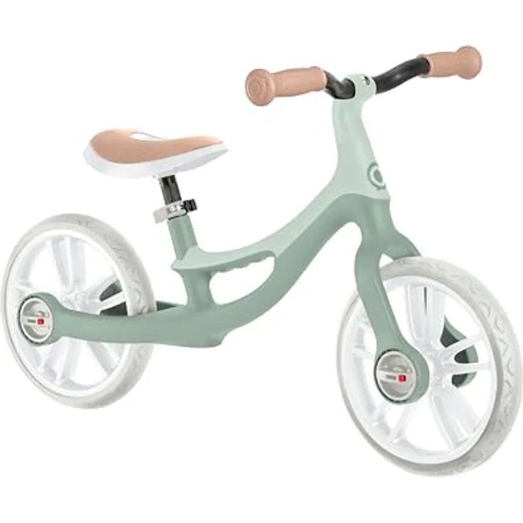 Globber GO Bike Elite, Laufrad für Kinder mit 10 Zoll TPE-Reifen, höhenverstellbar, Salbei grün
