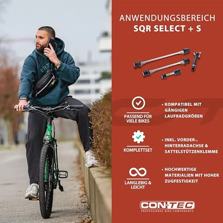Con-Tec SQR Select + Anti-Diebstahl Schnellspanner Set - schwarz. – Bild 6