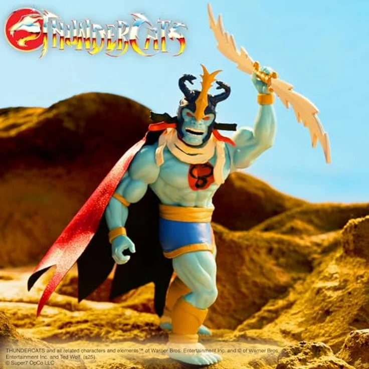 Super7 Vintage Thundercats Mumm-Ra The Ever-Living, 14 cm Actionfigur mit Zubehör und Stoffumhang, klassisches Cartoon-Sammelspielzeug – Bild 4