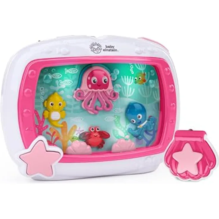 Baby Einstein Sea Dreams Soother, Einschlafhilfe mit 25 Min. Musik & Ozeanklängen, Fernbedienung, rosa