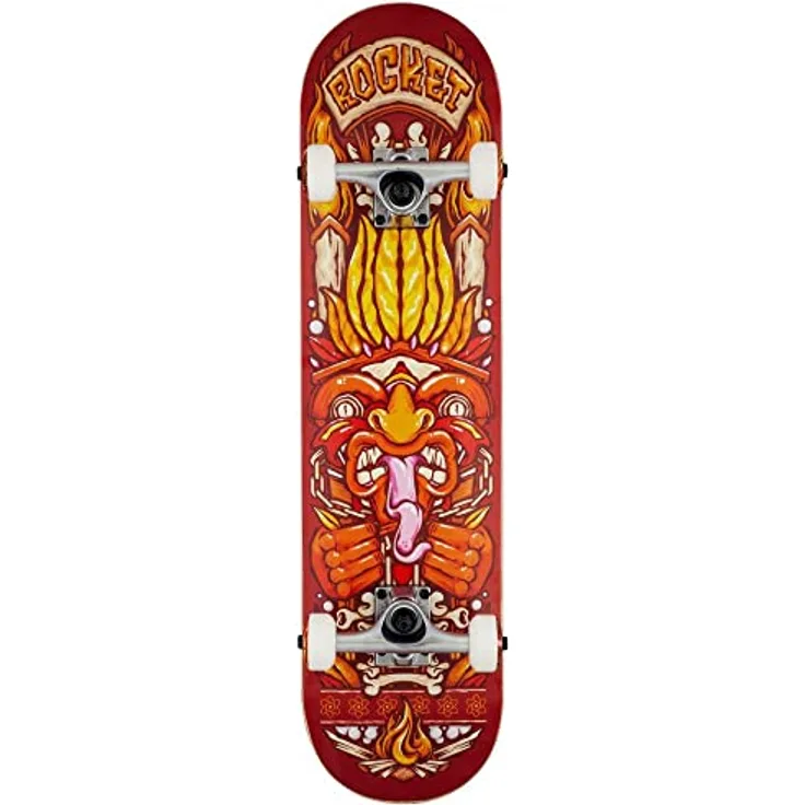 ROCKET Chief Pile-up Longboard, Erwachsene, Unisex, Rot (Rot), 7,75