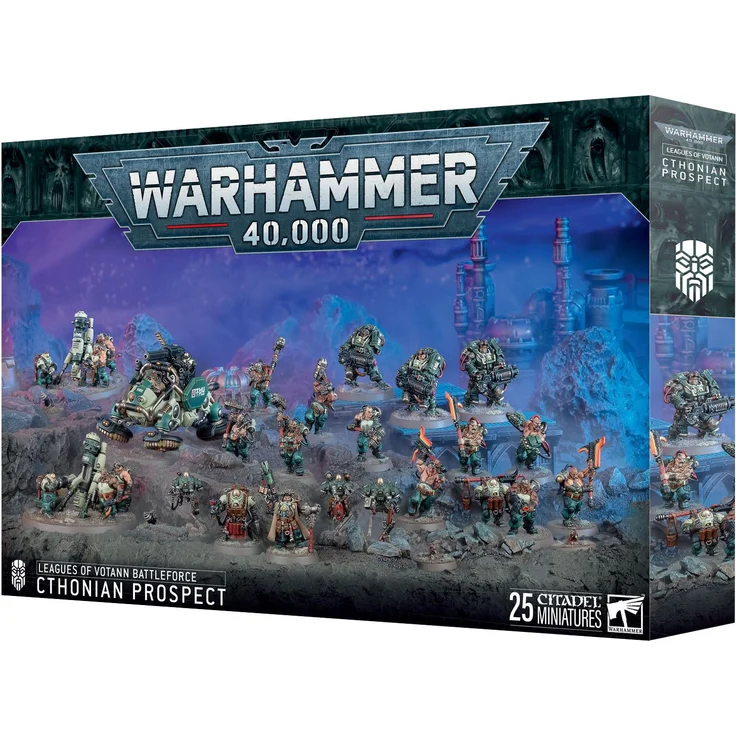 Games Workshop Warhammer 40.000 Leagues of Votann Battleforce Chtonian Prospect, Set mit 27 anpassbaren Kunststoffminiaturen und strategischen Kampfeinheiten