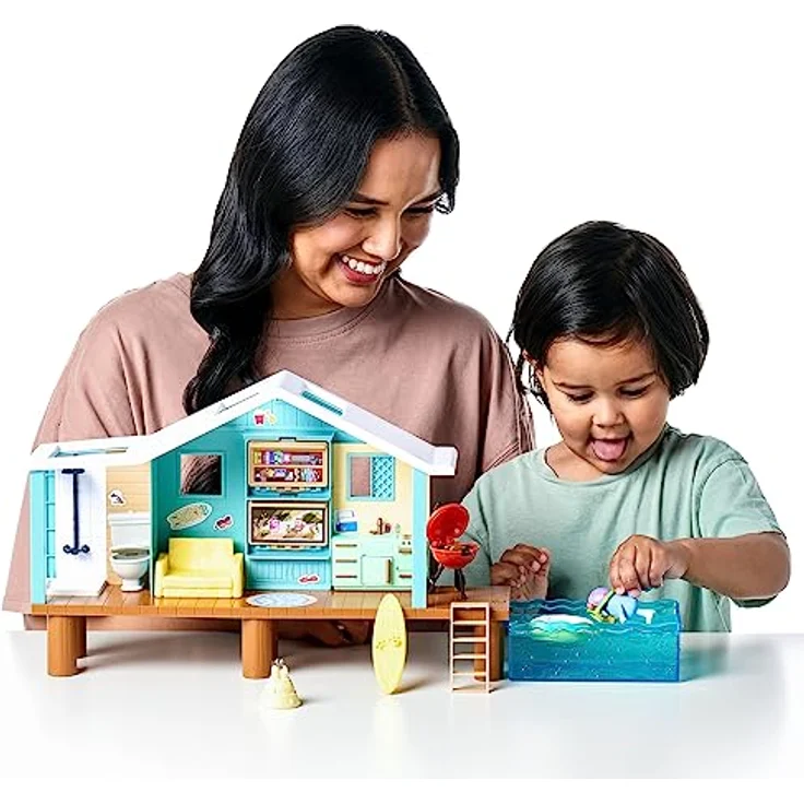 Moose Bluey Beach Cabin Playset, Spielzeughaus mit exklusiver Figur in Schutzbrille, hochwertig verarbeitet – Bild 4