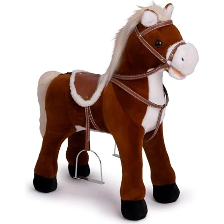 Pink Papaya Stehpferd zum draufsitzen | 60cm Spielpferd zum Reiten Max | Pferd zum Reiten für Kinder mit Sound | Sattel Pferd, Rosa – Bild 1