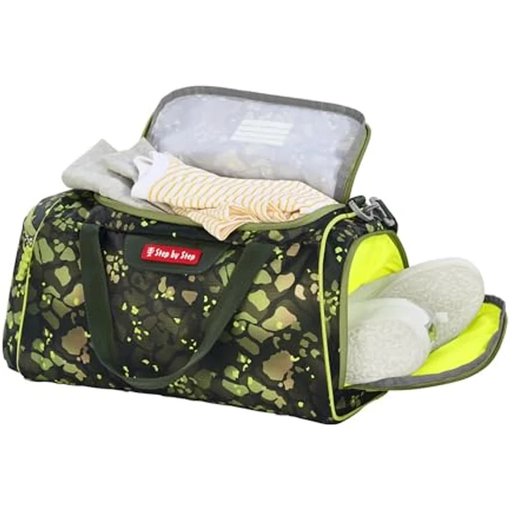 Step by Step Sporttasche Sports Bag, Kindersporttasche mit 13l Volumen, Dino Torex (olivgrün/khaki/beige/hellgrün) – Bild 2