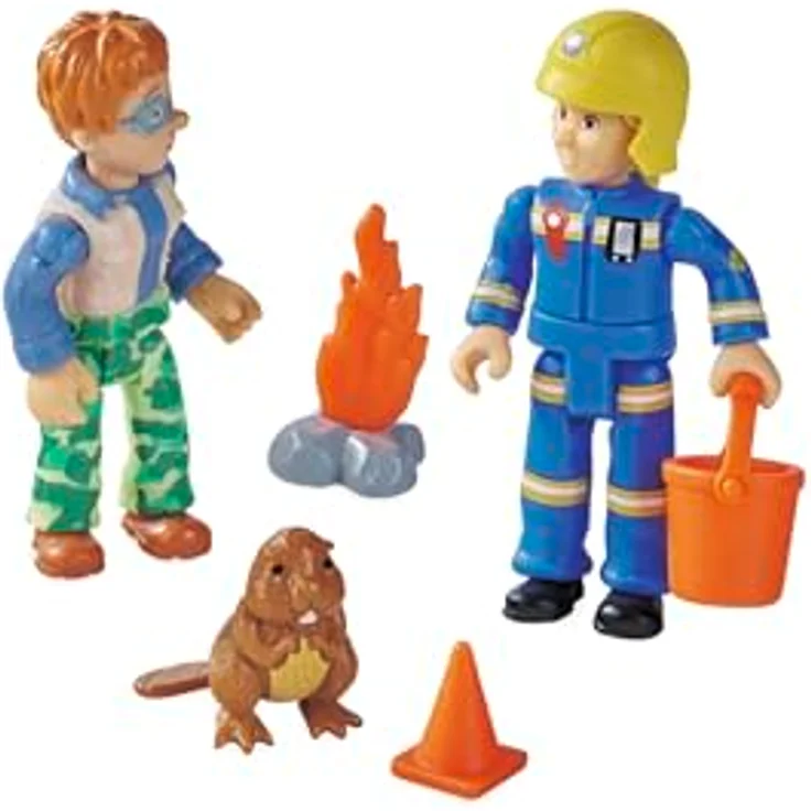 Simba Dickie Sam Figuren Doppelpack V, 4 Sortierungen, mit neuen Uniformen, 2 Figuren, 1 Tier und Zubehör, beweglich, 7,5 cm, für Kinder ab 3 Jahren – Bild 3