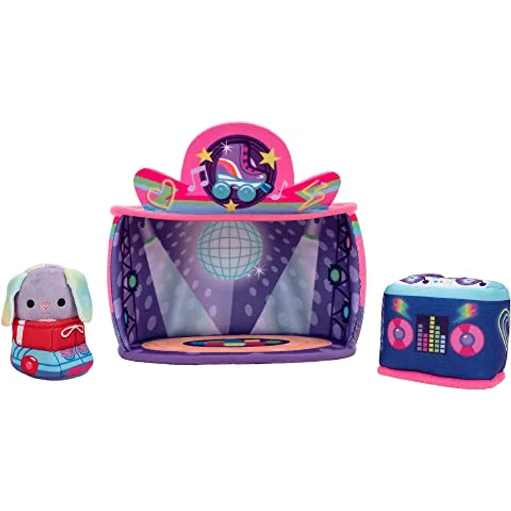 Squishmallows SQUISHVILLE ROCKROLER DISCO ROLLER SKATE Plüschtier Set mit Zubehör, kuscheliges Soft Playset für Kinder ab 3 Jahren