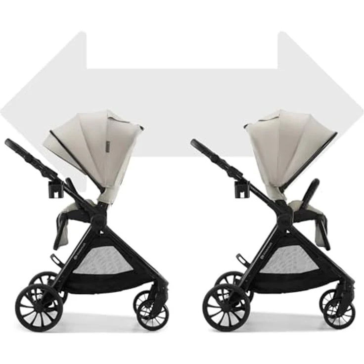 Kinderkraft VESTO 2, 3-in-1-Kinderwagen mit Babywanne, MINK PRO 2 Autositz, wendbarem Sportsitz, Travel System, Beige – Bild 8