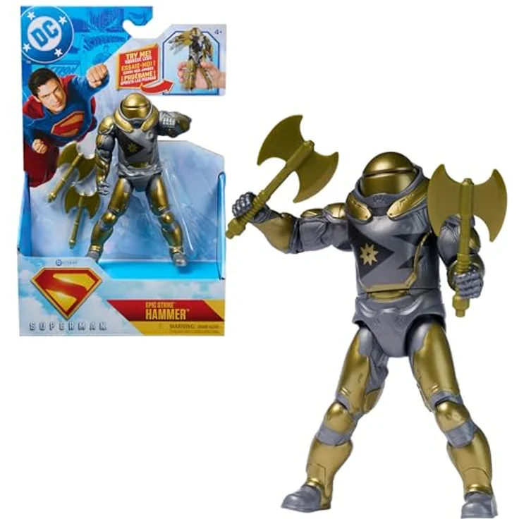 DC Comics Superman - Deluxe Action-Figur The Hammer, 15 cm mit 2 Äxten und speziellen Battle Moves, Spielzeug für Kinder ab 4 Jahren – Bild 1
