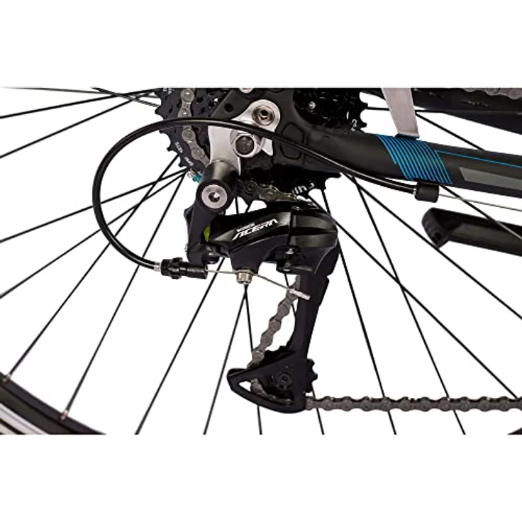 Airtracks Herren Trekking Fahrrad 28 Zoll Trekkingbike TR.2820 Trekkingrad City Bike 24 Gang Shimano ACERA RD-T3000 Kettenschaltung Nabendynamo Schwarz Matt - Herren 60cm Körpergröße 185-195 cm – Bild 4