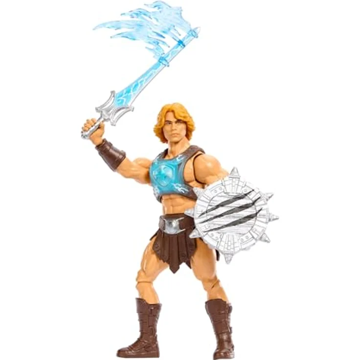 Masters of the Universe He-Man Funktionsfigur, 14 cm mit Schwert der Macht, Dreh- und Loslassfunktion, detailgetreues Heldenspielzeug aus dem Film, JKJ02 – Bild 4