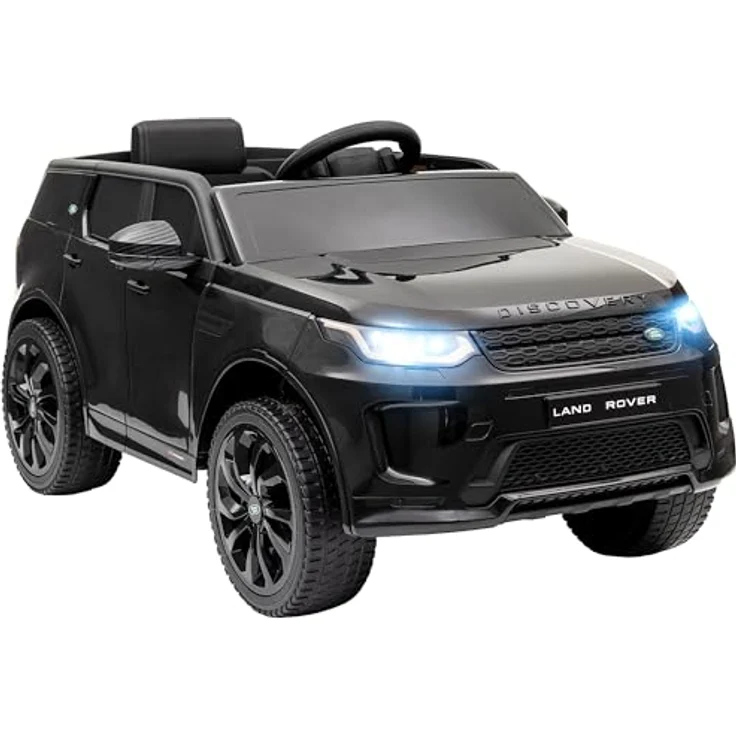 AIYAPLAY Kinder Elektroauto 12V Land Rover Discovery Sport Kinderauto mit 2,4G Fernbedienung, Musik, Hupe, LED-Lichtern, Schwarz – Bild 1