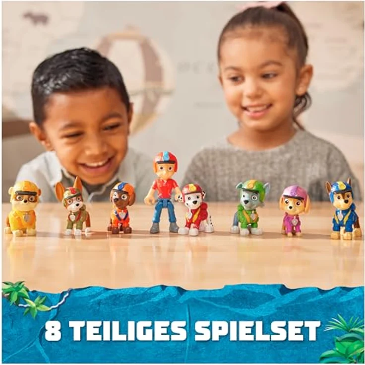 Spin Master PAW Jungle Pups Hero Pups Giftset, Sammelfiguren-Set mit 8 Actionfiguren von Ryder und den Welpen Chase, Marshall, Rocky, Rubble, Zuma, Tracker und Skye – Bild 2
