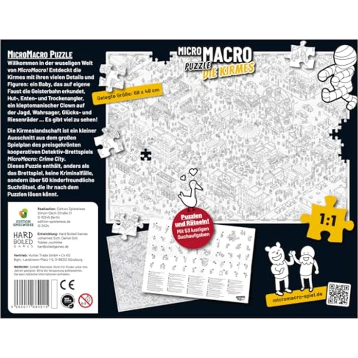 Edition Spielwiese MicroMacro Puzzle, Die Kirmes 500 Teile mit 53 Suchaufgaben für Erwachsene – Bild 2