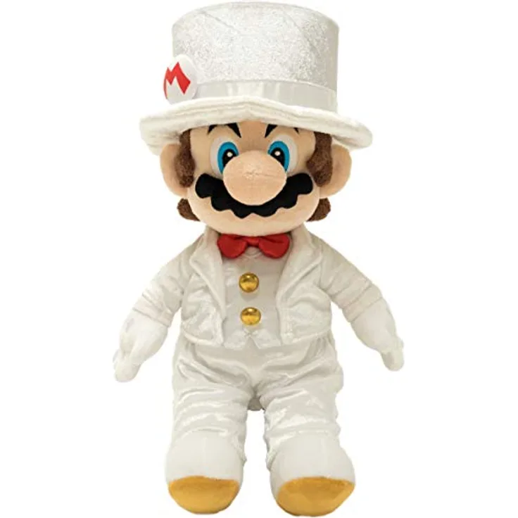 Sanei 75SM0072 Super Mario Brothers Bräutigam, Weiß, Plüschtier ca. 40 cm, offiziell lizenziertes Nintendo Produkt