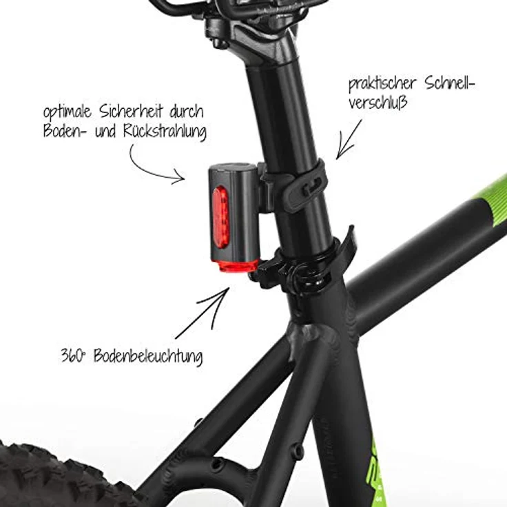 FISCHER USB Beleuchtungs-Set | Bodenleuchte für mehr Sichtbarkeit und Schutz | Frontlicht 60 Lux – Bild 3