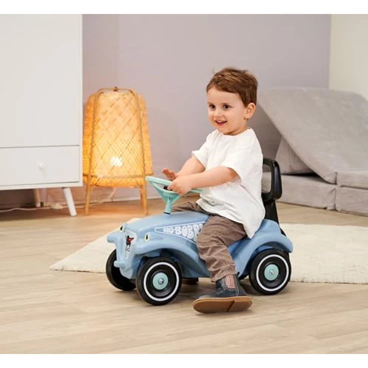 BIG Rutscherauto BIG Bobby Car Classic + Walker, 2-in-1 Lauflernhilfe, ergonomisches Design, Sicherheitslenkrad, Made in Germany – Bild 6