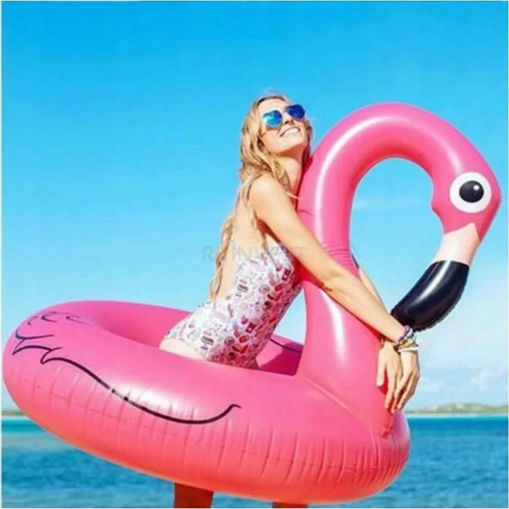R2 Invest Flamingo Schwimmring, aufblasbar, 90 cm, für Kinder, PVC Material