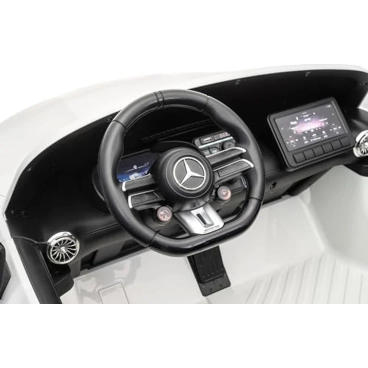 Beneo Elektrisches Kinderauto Mercedes GT63 AMG, 24V Zweisitzer mit 4x4-Antrieb, weiß, verstellbarer Fahrersitz, weiche EVA-Räder, 2,4-GHz-Fernbedienung, USB/Bluetooth, 200W-Motoren, Federung, Lithium-Akku, LED-Lichter, ORIGINAL-Lizenz – Bild 9