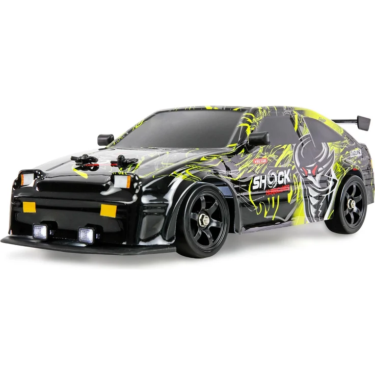 Amewi RC Drift Sport S12 4WD 1:16 RTR, ferngesteuertes Sportauto mit Raucheffekt und LED-Beleuchtung, grün – Bild 1
