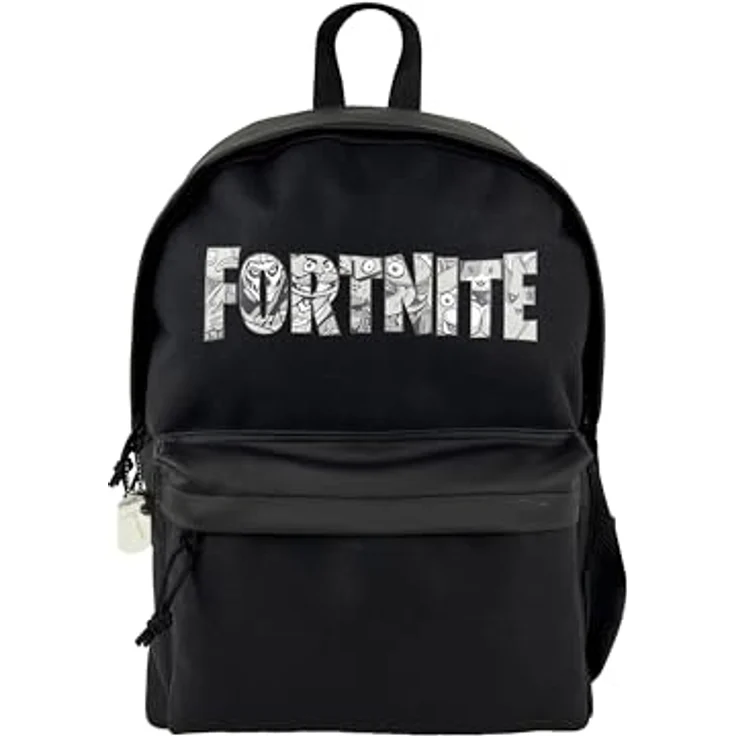Fortnite Schulrucksack für Kinder, geräumiges Hauptfach, Fronttasche und Seitennetz, Polyester – Bild 1