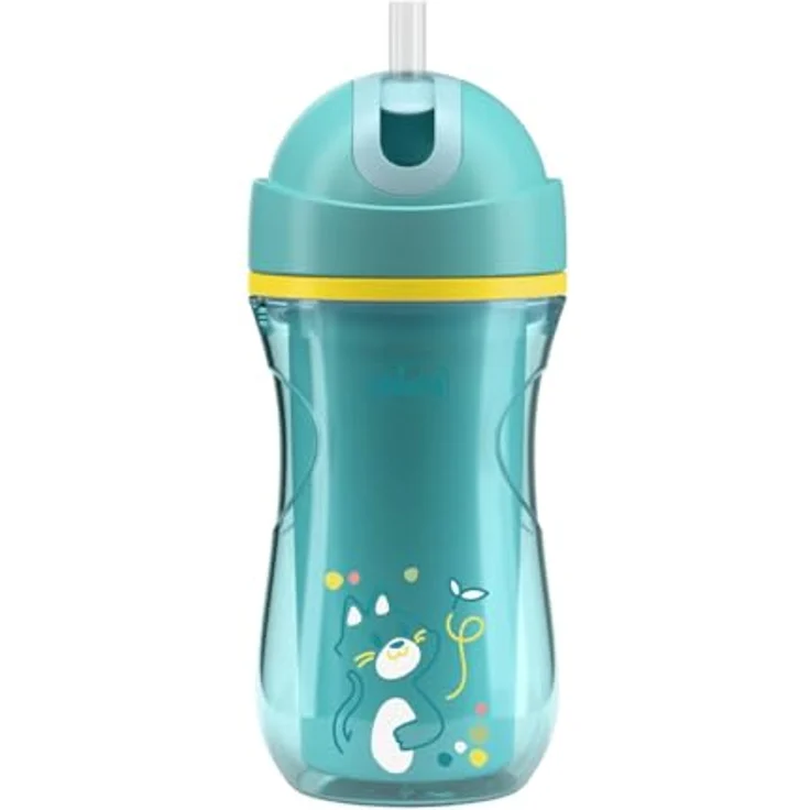 Chicco Sport Trinklernbecher 266 ml, Antitropf, Silikonhalm, BPA-frei, Hellblau, ab 14 Monaten – Bild 2