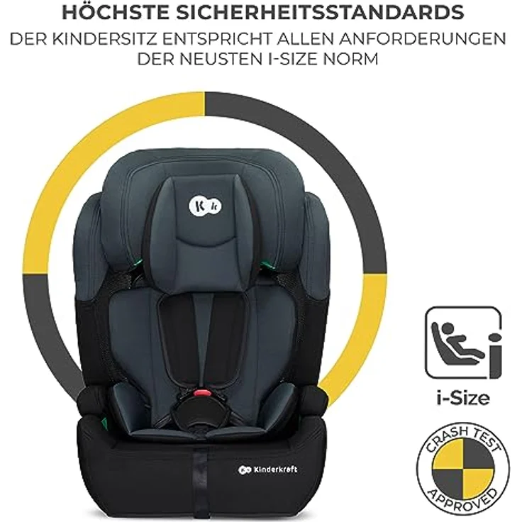 Kinderkraft Autokindersitz COMFORT UP i-Size, für Kinder 76-150 cm, mit herausnehmbarem Einsatz und Fünfpunkt-Gurtsystem – Bild 3