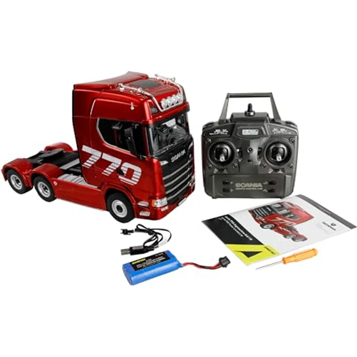 Amewi Scania 770 S Zugmaschine 6x4 1:18 RTR, RC ferngesteuert mit 4WD-Antrieb und li-Ion Akku, rot – Bild 2