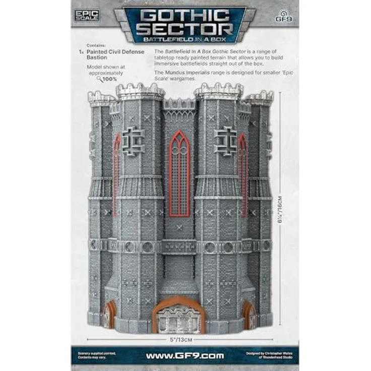 Gale Force Nine - BIAB - Mundus Imperialis - Zivilverteidigungsbastion, vorlackiertes Sci-Fi Gelände für 6-10 mm Spiele, Gothic-Sektor – Bild 3
