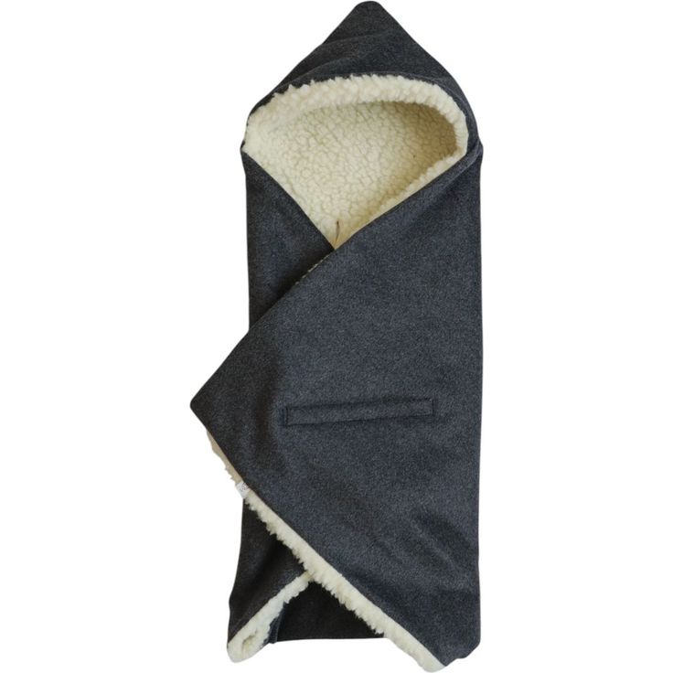 Kaiser Loden-Einschlagdecke Zottel für Babyschale und Babywannen, Wollmix, atmungsaktiv, Dark Grey, 0-12 Monate