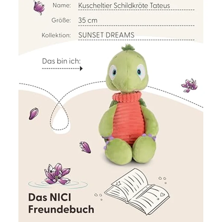 NICI Kuscheltier Schildkröte Tateus 35cm, Plüschtier aus recycelten Materialien, nachhaltig produziert, grün – Bild 5