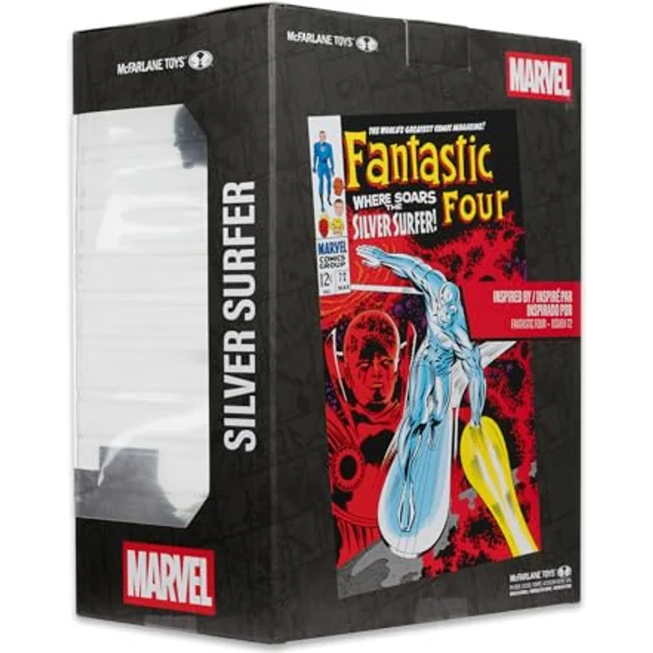 McFarlane Marvel Collection PVC Statue 1/6 Silver Surfer, detailreiche 25 cm Figur mit Diorama-Base und Comic (englisch) – Bild 8