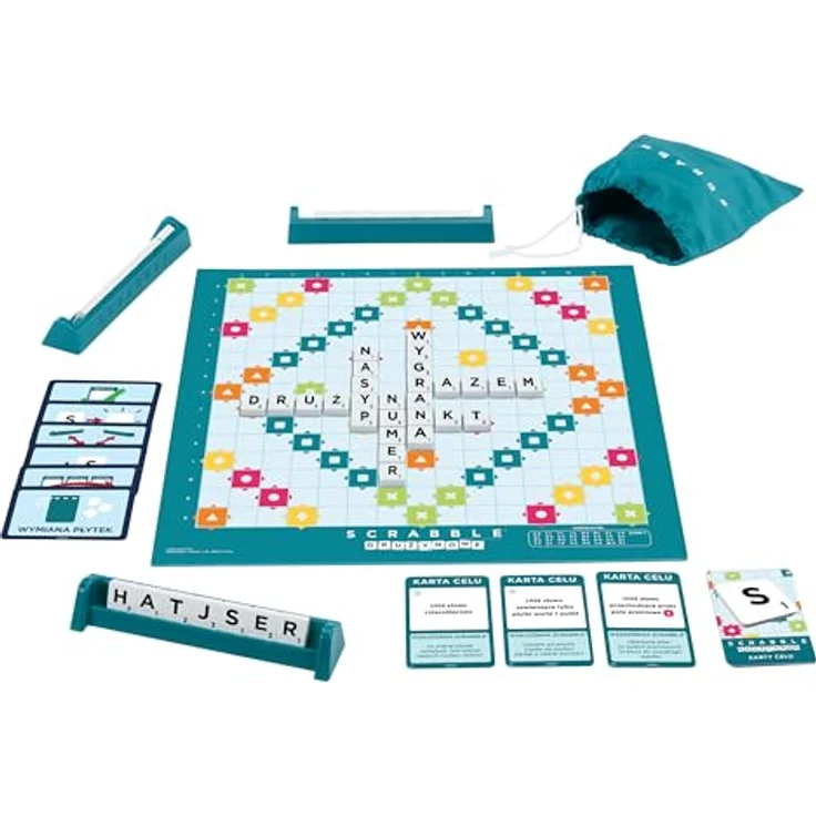 Mattel Games Scrabble Zwei in Eins, Polnische Version, langlebig mit flexiblem Zubehör, HXM53 – Bild 2