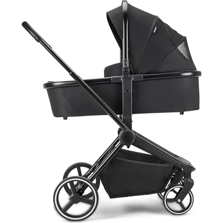 Booboo Jazzi, Kombikinderwagen mit gefederten Rädern, Babywanne und Sportaufsatz, kompaktes Klappmass – Bild 6