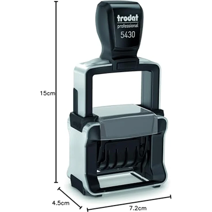 TRODAT Stempel 5430/L, tauschbare Textplatten: Eingegangen, Bezahlt, Gebucht, selbstfärbend – Bild 10