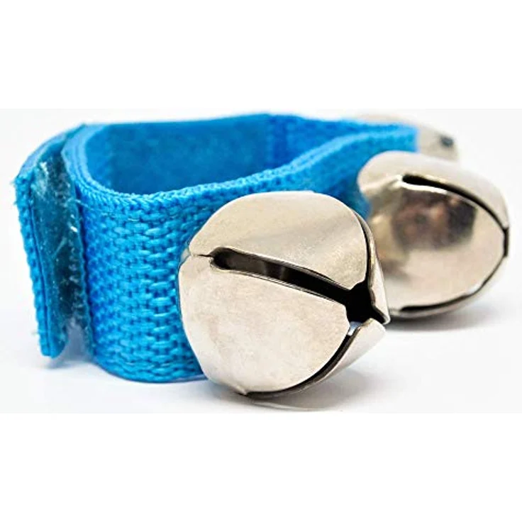 Nino Nino961B, Schellenband in Blau mit Nylonband und 3 Stahlschellen, Klettverschluss – Bild 4
