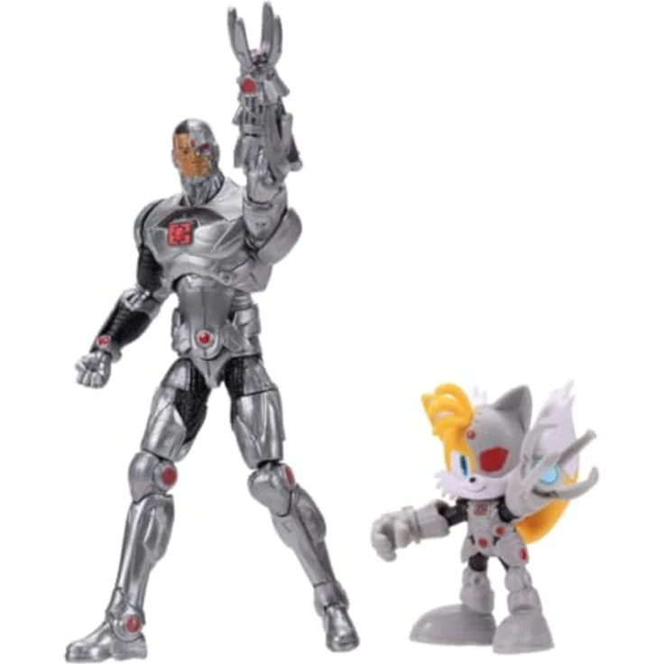 Sonic The Hedgehog DCxSonic: Tails als Cyborg und Klassische Sonic Actionfiguren-Multipack, 6 cm und 13 cm, hochbeweglich, detailreich gestaltet – Bild 5