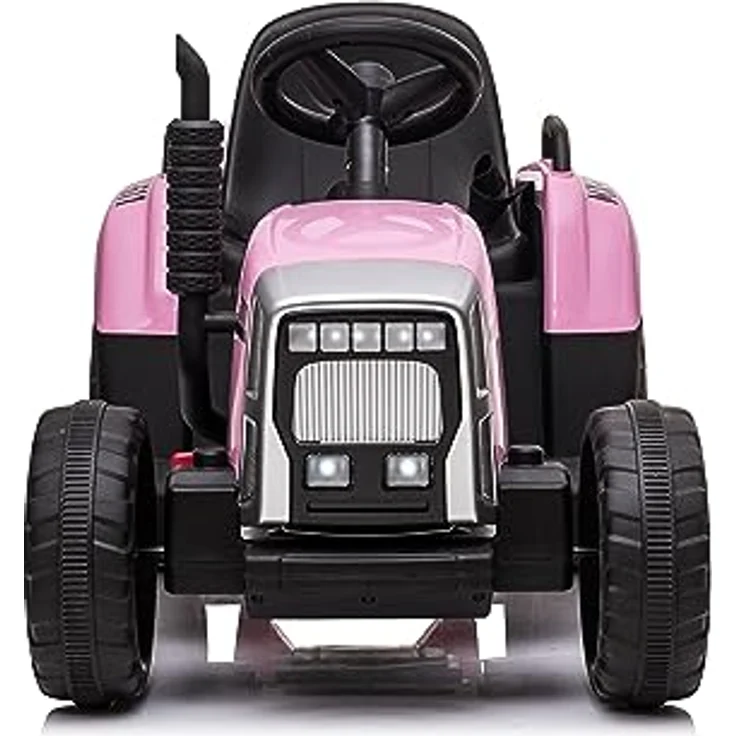 FINOOS Kinder Elektro Traktor 12V mit Schaufel & abnehmbarem Anhänger - Rosa, Kinder-Elektrofahrzeug mit LED-Licht & Musik, 2,4G Fernbedienung, 2-5km/h – Bild 2