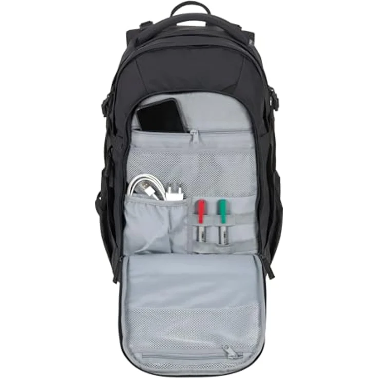 LÄSSIG BOLD Origin Schulrucksack, ergonomisch, höhenverstellbar, 30 l, schmutz- und wasserabweisend, schwarz mit Reflektoren – Bild 5