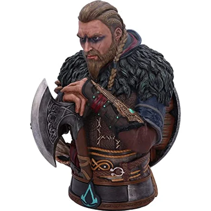 GED Busto Assassin's Creed Valhalla Eivor, 32cm handbemalte Sammelfigur mit Axt und Raven Clan-Schild – Bild 2