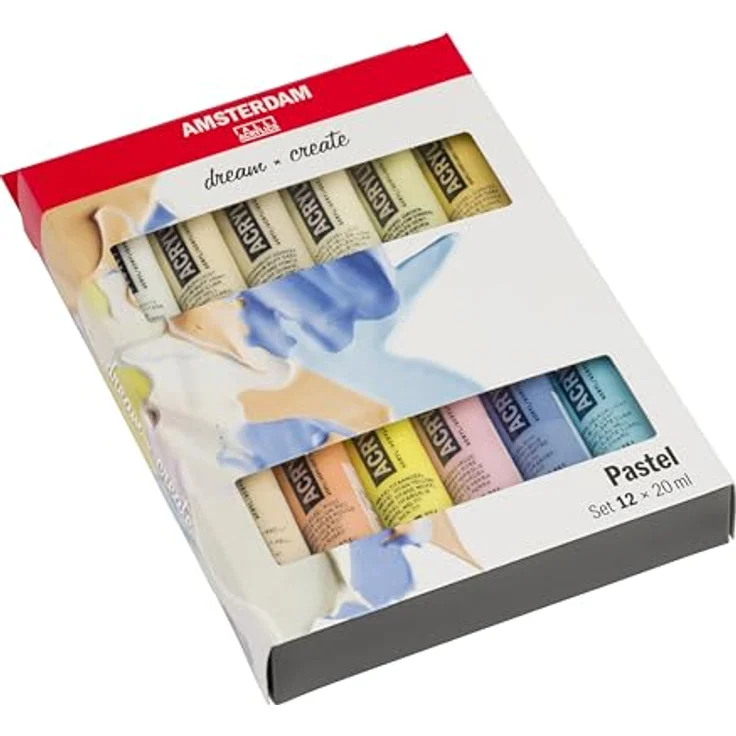 Amsterdam Standard Series Acrylfarben Set, Pastellfarben Set mit 12 x 20 ml Tuben, sanfte Pastellmalfarben, lichtechte Pigmente, seidenmattes Finish – Bild 3