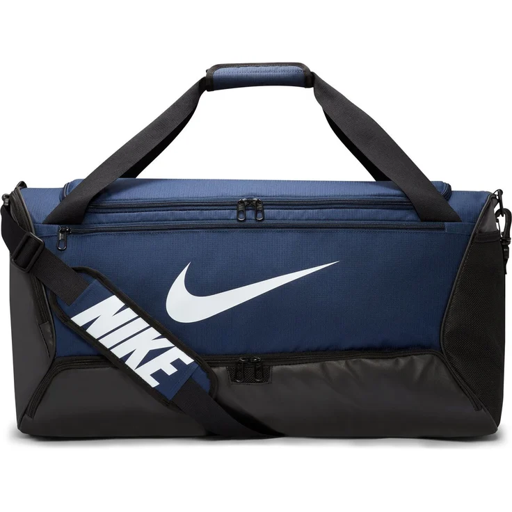 Nike Sporttasche NK BRSLA M DUFF - 9.5 (60L) MIDNIGHT NAVY/BLACK/WHITE, strapazierfähige Kindersporttasche mit separatem Schuhfach – Bild 1