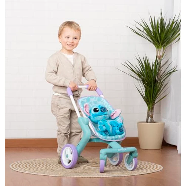 Smoby Puppenbuggy Stitch, inkl. Stitch-Plüschfigur 25 cm, leichter Kunststoffrahmen, Made in Europe – Bild 3