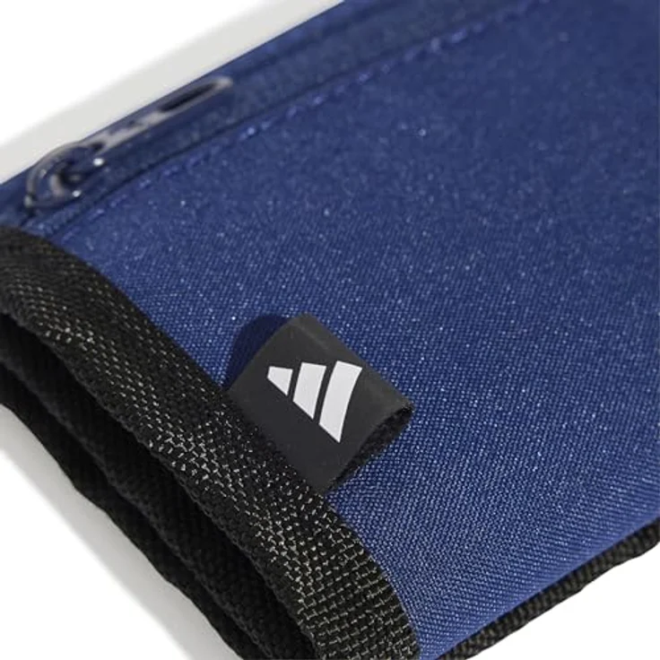 adidas Originals Linear Wallet, Kinderportemonnaie aus recyceltem Polyester, blau, mit mehreren Fächern und Reißverschluss für Kleingeld – Bild 4