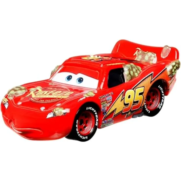 Disney Cars Cactus Lightning McQueen HTX85, Spielzeug-Rennwagen Maßstab 1:55 aus Druckguss, geeignet für Kinder ab 3 Jahren