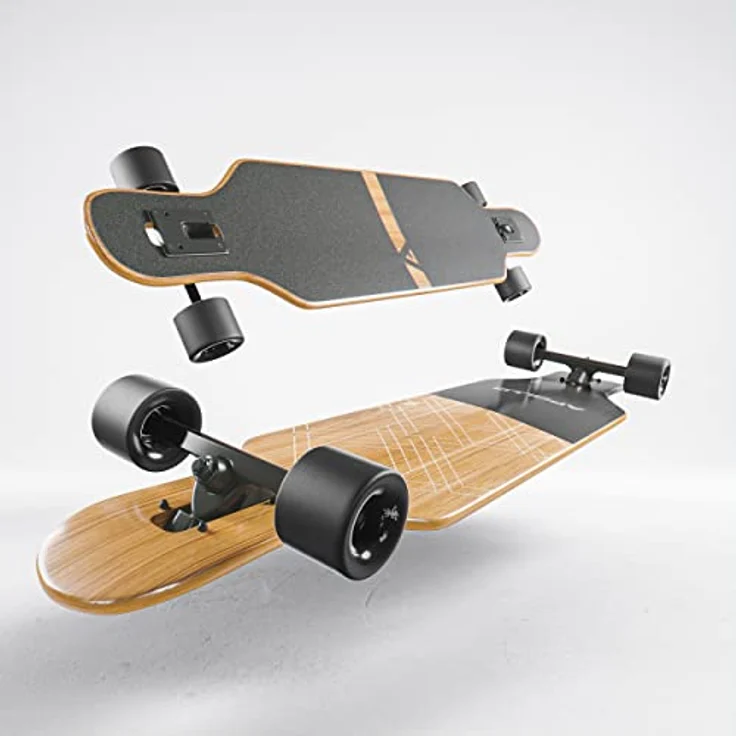 Apollo Longboard, Komplettboard mit Deck aus Bambus & Fiberglas, High-End Board mit ABEC 9 Kugellager, Flex 2 Longboards für Jugendliche und Erwachsene, Profi-Cruiser – Bild 4