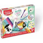 MAPED Filzstift Blow Pen String Art (Schlauch,Stifte,Blidvorlagen,Gummi), Bunte Streifenmuster mit Blastechnologie, ab 5 Jahre