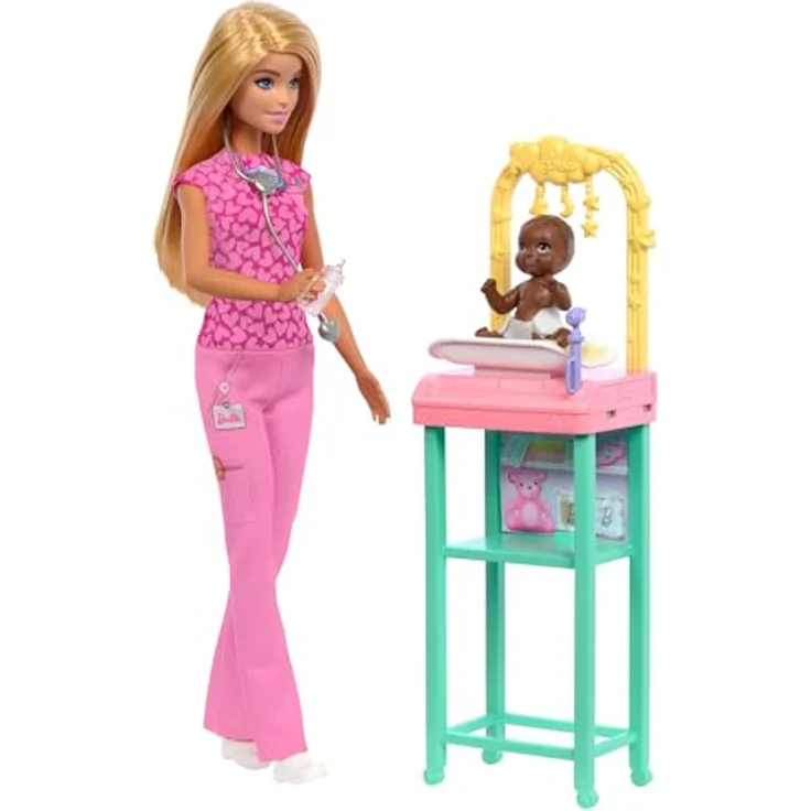 Barbie Anziehpuppe Kinderärztin, inklusive Praxisraum und Baby-Patientenpuppe – Bild 2