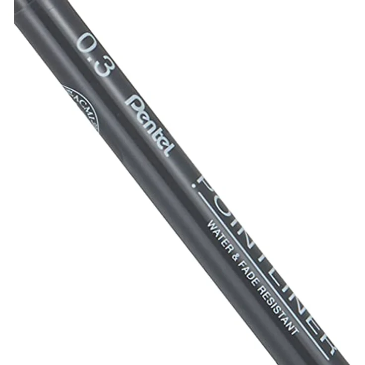 Pentel Pointliner S20P-3A, Fineliner, schwarz, wasserfest und lichtecht, 0,3 mm, 1 Stück (1er Pack) – Bild 4
